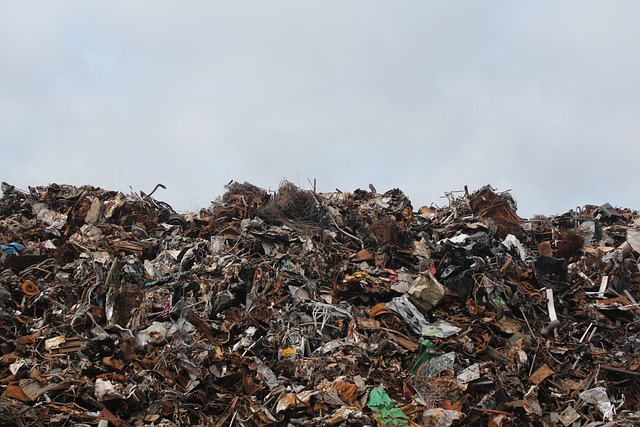 Une montagne de déchets si grande qu'on ne reconnaît pas les déchets au travers.